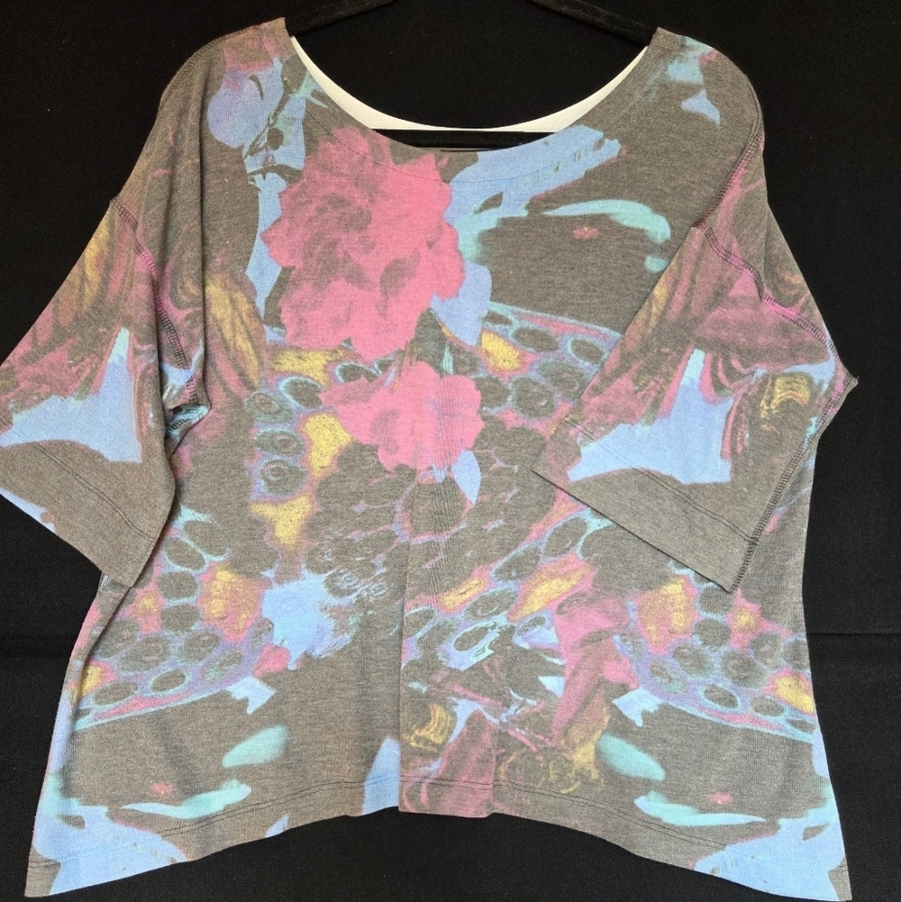 Nally & Millie Art To Wear top One Size Watercolor Lagenlook Shirt